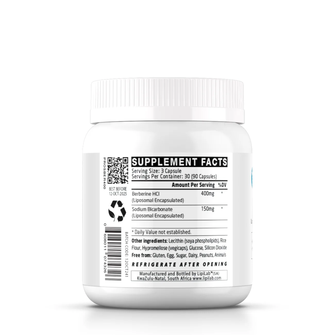 Pro Series Liposomal Berberine (HCl) 400mg - Image 3