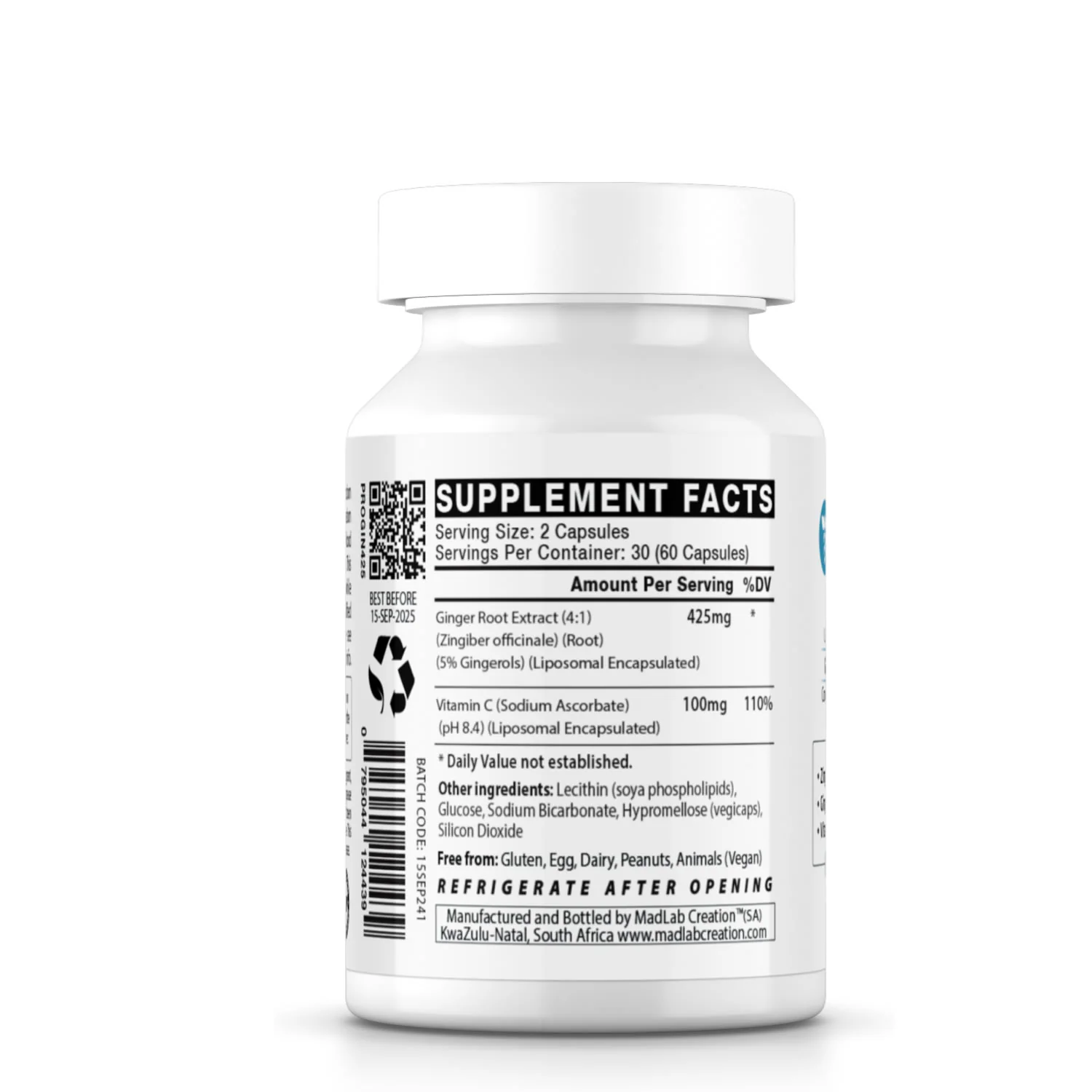 Pro Series Liposomal Ginger Root Extract 425mg - Image 3